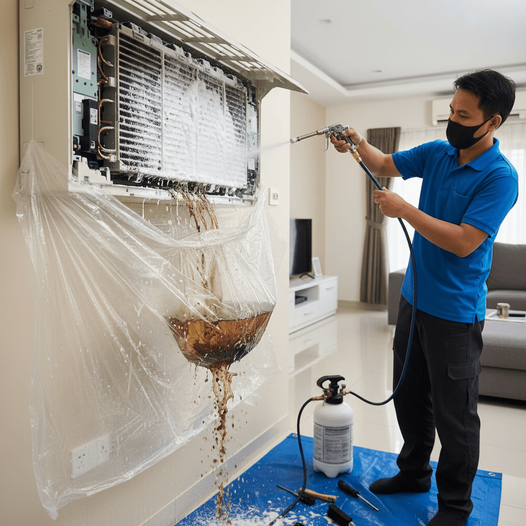 Chemical Wash In Progress